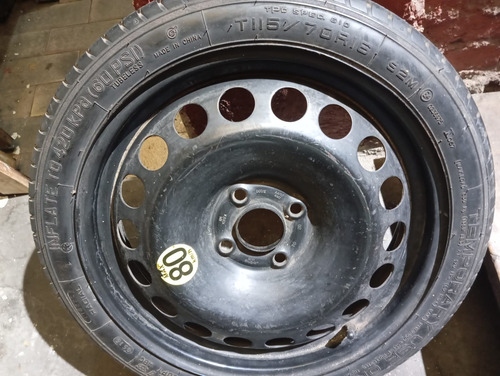 Rueda De Auxilio Temporal Chevrolet Onix T115/70 R 16 92 M Negro