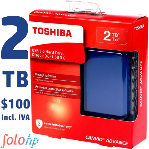 Disco Duro Externo 2tb Toshiba Advance Gtia 2 Años 3 Colores