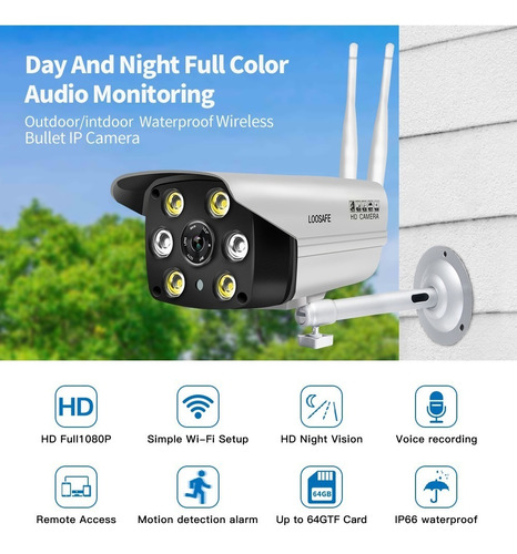 Camara Ip Wifi 1080p Infrarroja Exterior C/audio Luz Blanca