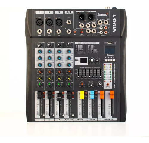 Consola Lexsen Vivo 7 Mixer De 7 Entradas Usb Bluetooth Fx