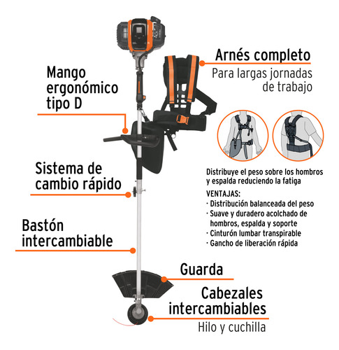 Desbrozadora Multifuncional 2 Hp Uso Profesional 103205