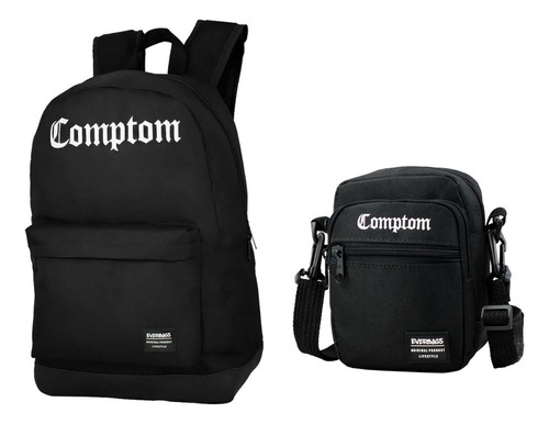 Kit Compton mochila trabalho multiuso mas shoulder bag normal preto