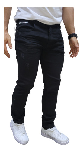 Jeans Hombre Clasico Negro Stretch Envio Gratis