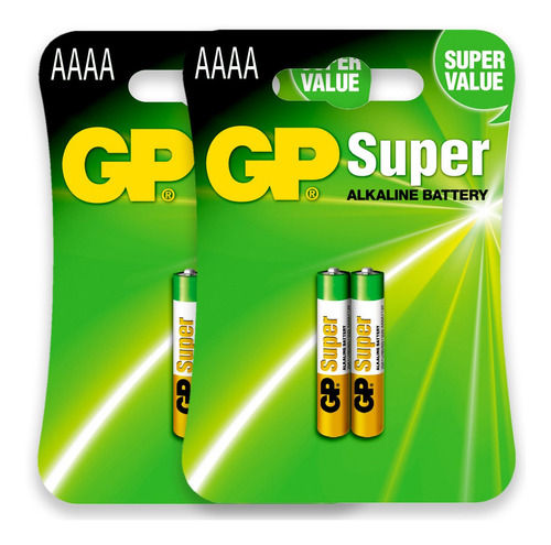 Pilha Alcalina Aaaa Gp Super Bateria 4a Mini Kit 4 Unidades