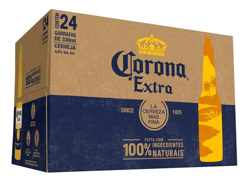 Cerveja Corona Extra Long Neck 330ml - Pack Com 24 Unidades