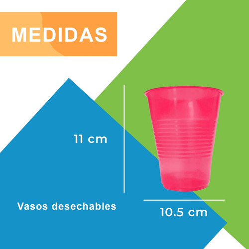 Vasos Desechables Primo Neón 470 Ml 20 Pzas
