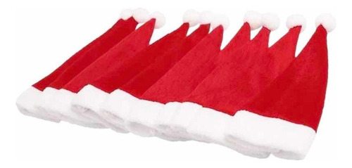 12 Gorros Navideños Santa Claus Rojo Posadas Navidad Mayoreo