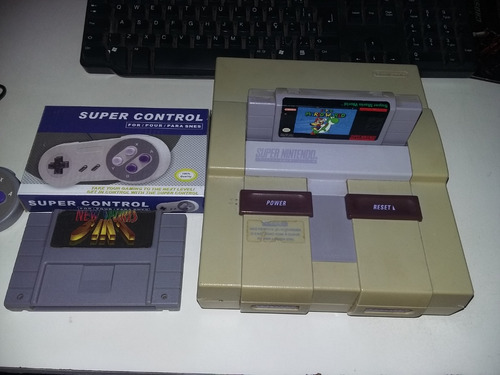 Super Nintendo 1 Controle,6 Jogos Super Mario World E 5 Em 1