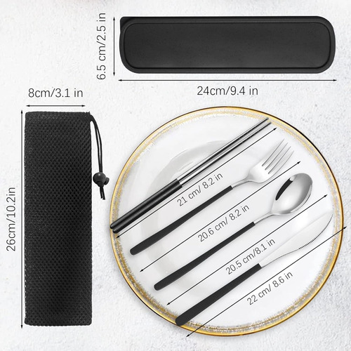 Utensilios Reutilizables Con Estuche, Juego De Cubiertos ...