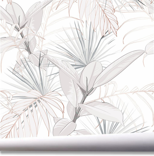 Papel De Parede Viva Jardim Flores Folhagem Tropical A730