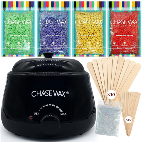 Chase Wax Kit De Depilación, Calentador De Cera, Bote De Cer