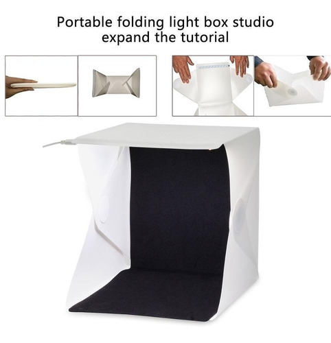 Imagen 3 de 7 de Caja Estudio Fotografico Portable Mini Usb Led 23x24x22 Cm