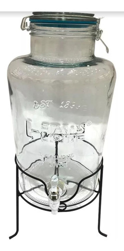 Botellon Dispenser De Vidrio De 8 Litros Con Base Color Transparente