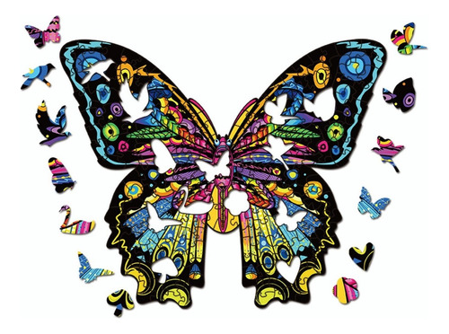Rompecabezas De Madera 3d-mariposa