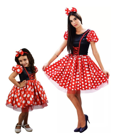 vestido da minnie mae e filha mercado livre