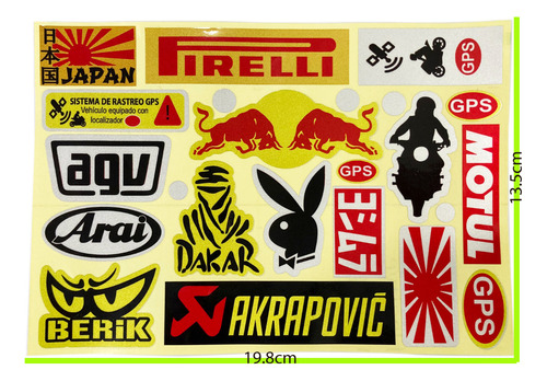Stickers Reflejantes De Para Motocicleta 1 Planilla D Calcas