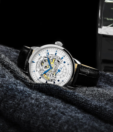 Reloj De Vestir Automático Stuhrling Original Skeleton Para