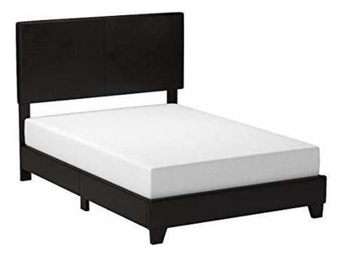 Cama Corona Marcos Panel Tapizado En Negro, Completa