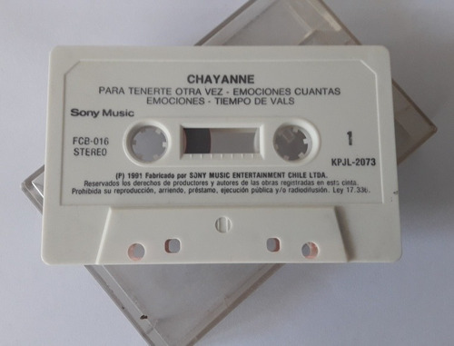 Chayanne Cassette Musical Original Sin Caratula (año 1991)