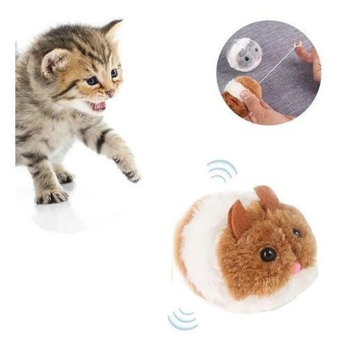 Brinquedo Pet Rato Ratinho Pelúcia Que Vibra Para Gato