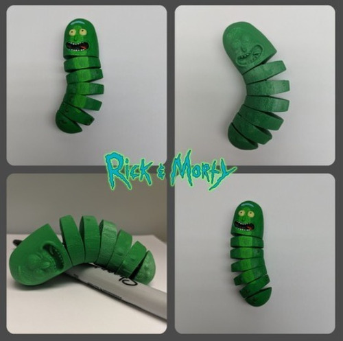 Pepino Rick Y Morty Articulado Archivos Stl Obj Impresión 3d