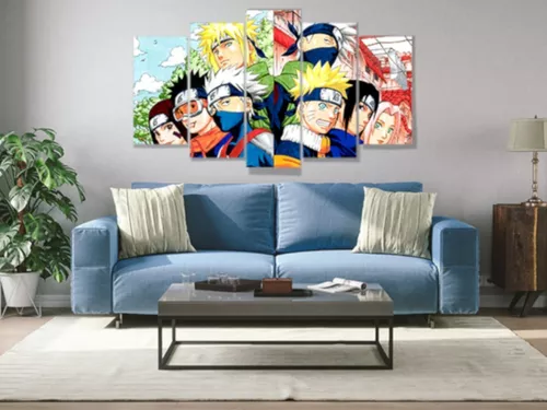 Quadros Decorativos Naruto: Arte Inspirada nos Personagens Ninja - Conjunto  de 4 Unidades 21cm x 31cm