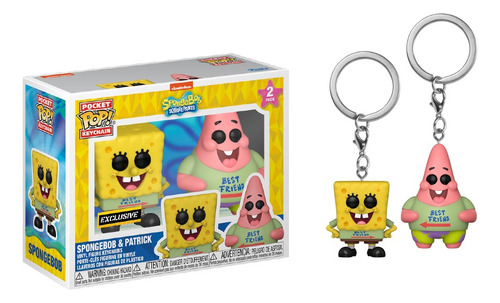 Chaveiro Bob Esponja y Patrick Funko Pocket, paquete de 2