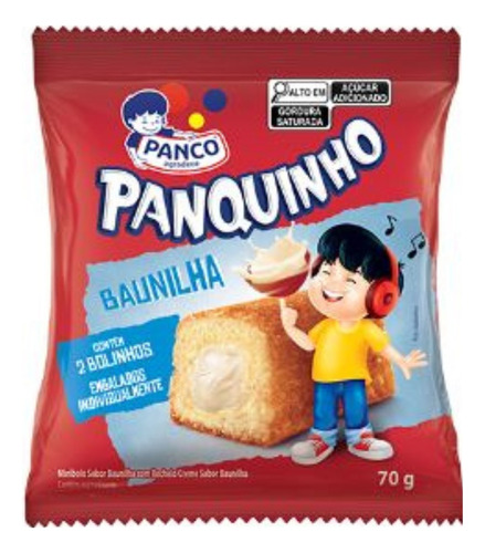 Kit Panquinho Com Recheio De Baunilha 70gr Panco 12 Unidades