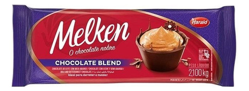 Barra De Chocolate Blend 2,1kg Melken Harald Nobre