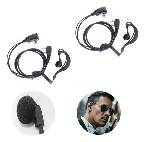 2pc Audifonos Manos Libres Para Radio Talkie Kenwood Baofeng