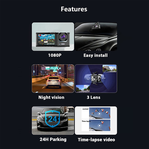Aaf Grabadora De Coche Con Visión Nocturna Dash Cam