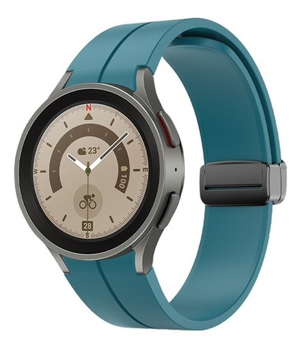 123Smart 123magexAP pulseira de silicone magnética premium cor azul petróleo 20 mm compatível com active 1 E 2 Galaxy Watch 4 5 6 40mm 42mm44mm 45mm 46mm 43mm 47mm Pro