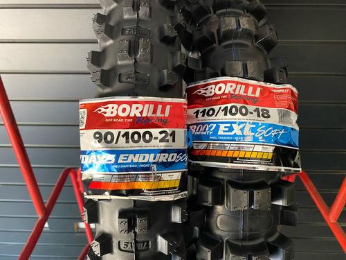 Par Pneu Borilli 90/100-21 Enduro Soft + 110/100-18 Exc Soft