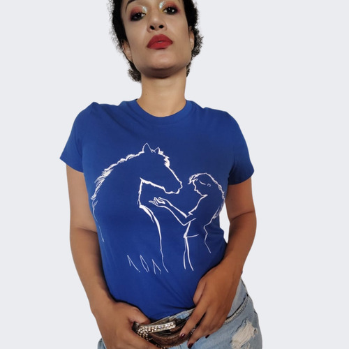 Blusa Feminina Camisa Country Camiseta Basica T Shirt Cavalo