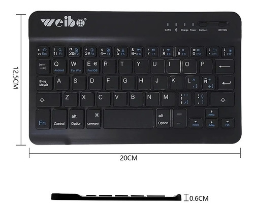Imagen 6 de 10 de Kit De Teclado Bluetooth Con Ratón Soporte Teléfono/tablet
