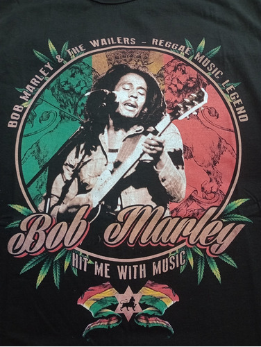 Remera-negra-bob Marley-hit Me With Music