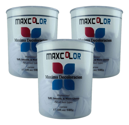 X3 Polvo Maxcolor Maxima Decoloracion 500 Grs Decolorante