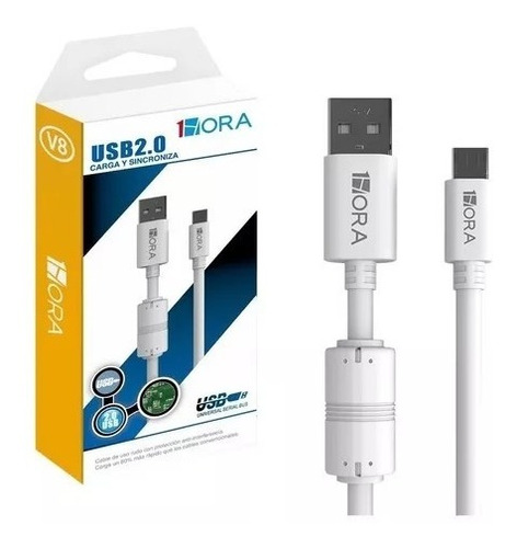 Cable V8 Micro Usb Reforzado 1.5m 1hora Carga Sincroniza 031