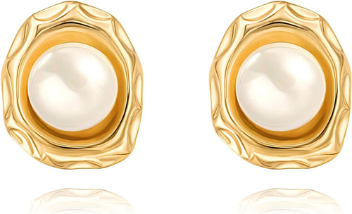 Pendientes De Perla Para Mujer Boho 18k Chapado En Oro Chasi