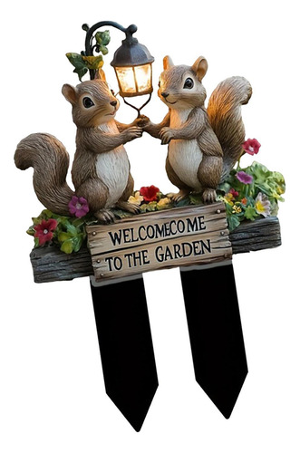 2d Plano Dos Ardillas Bienvenido A De Jardín Decoración De