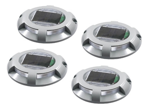 Pack X 4 Luces Led Solar Viales 4 Led Luz Fria