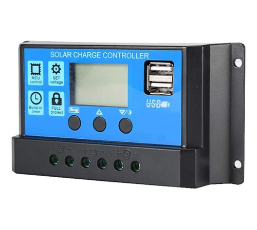 Controlador Regulador Carga Solar 12v 24v 60a Dual Usb