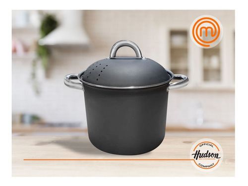Cacerola Hudson Alta 24 Cm Con Tapa De Acero Carbono