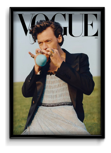 Cuadro Harry Styles Vogue Tapa  35x50 (marco+lámina+vidrio)