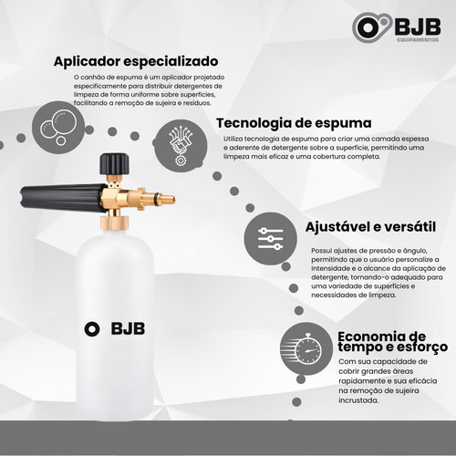 Canhão De Espuma P/ Lavadora Alta Pressão Bricotech Hp 100c