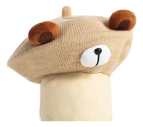 Gorra Tipo Boina Para Niños (kh) Bear, Suave Y Cálida, Tejid