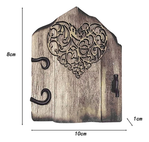 Miniatura De Porta De Jardim De Fadas De Madeira, Ornamento