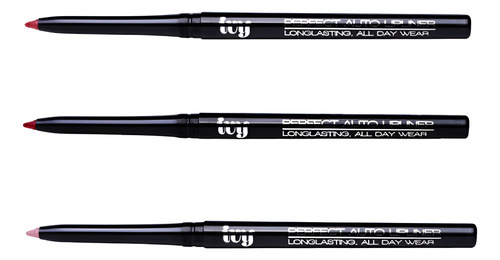 Kit Delineador Labios Retractil Ivy Larga Duracion 3 Piezas