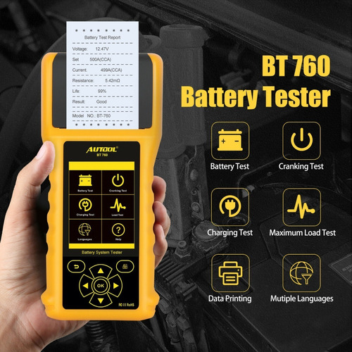Analizador Tester Comprobador Bateria Autool Bt760 Impresora