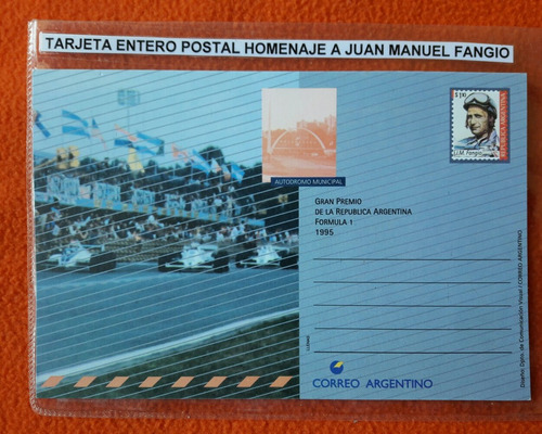 Tarjeta Postal Homenaje A Juan Manuel Fangio 